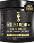 Alpha Grind - Instant Maca Coffee for Men + Natural Energy + Brain Nootropic for Ageless Clarity, Focus | Lean Muscle Building Growth & Size, 30SV