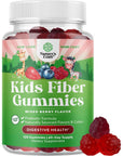 Sugar Free Fiber Gummies for Kids - Delicious Prebiotic Kids Fiber Gummies for Constipation Digestive Support & Immunity - Non-GMO Vegan Chicory Root Soluble Fiber Supplement for Kids Digestive Health