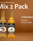 Syruvia Coffee Syrup Variety Pack  Hazelnut  French Vanilla GlutenFree Kosher 254 fl oz Bottles  Enhance Your Coffee Experience with Premium Flavoring Syrups