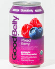 GoodBelly Organic Prebiotic Sparkling Water  Mixed Berry  Zero Added Sugar  Low Calorie  Supports Gut Health  12 pack