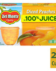 DEL MONTE Diced Peaches FRUIT CUP Snacks in 100 Fruit Juice 24 Pack 4 oz Cup