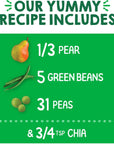 Happy Tot Organics Super Foods Stage 4, Pears, Peas & Green Beans + Super Chia, 4.22 Ounce Pouch (Pack of 16) packaging may vary