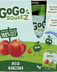 Mom Gogo Squeez Fruit Snack, Apple Manzana - 4 X 90 Grams