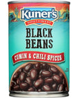 Kuners Black Beans with Spices 15ounces Pack of12