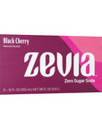 Zevia Zero Sugar Soda Black Cherry 12 Ounce Cans Pack of 8