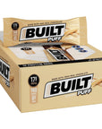 BUILT Protein Bars Cinnamon Churro Puff 12 count Protein Snacks with 17g of Protein Collagen Gluten Free Chocolate Protein Bar with only 140 calories  6g sugar Perfect On The Go Protein Snack