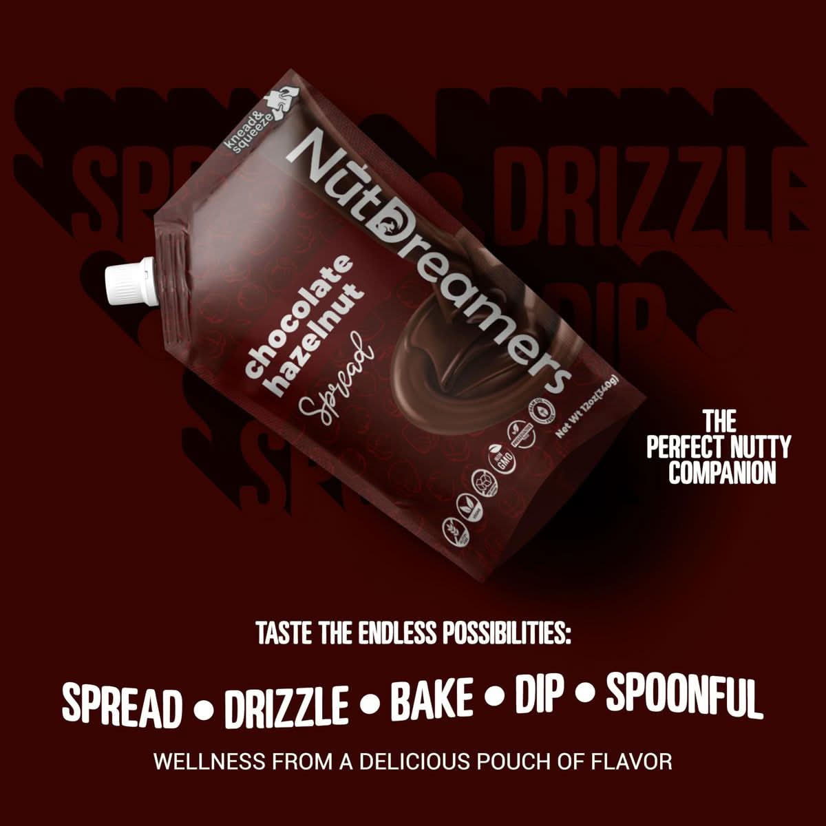 Nut Dreamers Chocolate Hazelnut Spread Chocolate Spread for Pancakes Yogurt or Smoothies Hazelnut Spread KetoFriendly Vegan GlutenFree NonGMO SugarFree 12oz