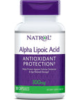 Natrol Alpha Lipoic Acid Capsules, Antioxidant Protection, ALA, Helps Protect Against Cellular Oxidation and Age-Related Damage, Whole Body Cell Rejuvenation, 300mg, 50 Count