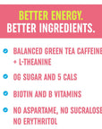 GORGIE Tropical Variety SugarFree Natural Energy Drink Sparkling Healthy Energy Drinks  Green Tea Biotin B Vitamins 150mg Caffeine Vegan  Low Calorie Pack of 12