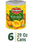 Del Monte Yellow Cling Canned Peach Halves in Heavy Syrup 29 oz Can Pack of 6