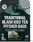 FGO Organic Black Iced Tea EcoConscious Tea Bags 36 Pitcher Bags Packaging May Vary Pack of 1