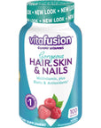 Vitafusion Gorgeous Hair, Skin Nails Multivitamin Gummy Vitamins, plus Biotin and Antioxidant vitamins CE, Raspberry Flavor, 100ct (33 day supply), from America’s Number One Gummy Vitamin Brand