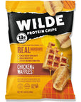 Wilde Protein Chips, Chicken and Waffles (1.34 Ounce Bags, Pack of 8 Bags) Crafted From Real Ingredients: Chicken Breast, Egg Whites, Chicken Bone Broth, Sugar Free, High Protein, Keto Friendly