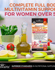 Daily Multivitamin for Women 50 & Over - Memory Support Supplement - Promotes Stress Reduction & Healthy Immune Response - Women's Multivitamin Supplement Designed for Stomach Comfort - 60 Capsules