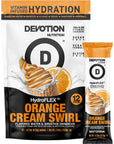 Devotion Nutrition HydroFLEX Packets  Vitamin Infused Hydration Powder  Water Enhancer Drink Mix  Sugar Free Gluten Free Vegan  12 Pack Orange Cream Swirl