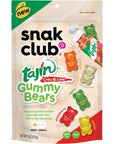 Snak Club Tajin Gummy Bears Assorted Fruit Candy Gummies with Chili and Lime Seasoning Mild GlutenFree and Vegan Snacks 9 oz Resealable Bag