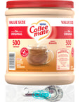 Coffee mate Original Powder Creamer 353 oz Canister with By The Cup Stainless Steel Measuring Spoons