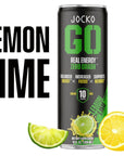 Jocko GO Energy Drink - KETO, Vitamin B12, Vitamin B6, Electrolytes, L Theanine, Magnesium- All Natural Energy Boost, Sugar Free Nootropic Monk Fruit Blend - 12 Pack (Lemon Lime Flavor)