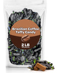 Brazilian Coffee Flavored Taffy Candy Individually Wrapped Bulk Pack 2 Pounds