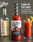 Collins Spicy Bloody Mary Mix Made With Tomato Garlic Worcestershire Horseradish Cayenne and Other Spices Brunch Cocktail Recipe Bartender Mixer Drinking Gifts Home Cocktail bar 32 fl oz