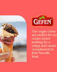 Gefen Sugar Cones 2 Pack  24 Cones  Crunchy  Delicious  Sweet Ice Cream Cones  Great for Parties