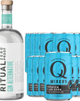 Ritual Zero NonAlcoholic Gin Alternative with 15 Pack of Q Mixers Club Soda for your favorite AlcoholFree Mixed Drink