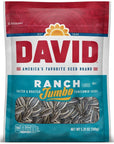 DAVID Seeds Ranch Flavored Salted and Roasted Jumbo Sunflower Seeds - 5.25 OZ Bag