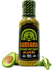 Kumana Avocado Hot Sauce, Jalapeño - Made with Ripe Avocados and Chili Peppers - Perfect Balance of Creamy and Spicy - Adds Delicious Flavor to Any Dish - Perfect for Grilling, Marinating, or Dipping - 13.1 Oz. Bottle