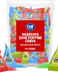 Warheads Sour Popping Candy Assorted Fruit Flavors 40 Count Bag  Party Favors  Goody Bags Fillers