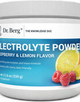 Dr. Berg Hydration Keto Electrolyte Powder - Enhanced w/ 1,000mg of Potassium & Real Pink Himalayan Salt (NOT Table Salt) - Raspberry & Lemon Flavor Hydration Drink Mix Supplement - 50 Servings