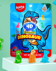 Amos 4D Dinosaur Gummy Candy Dino Treats for Kids Birthday Party Dinosaur Themed Snacks 254oz Resealable Bag Pack of 4