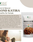 BLISS OF EARTH Gond Katira Pure Organic Edible Gum Tragacanth Gum Gond (100Gm)