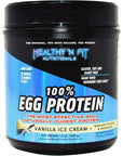 Healthy N Fit 100% EGG PROTEIN- Vanilla (12oz): 100% Egg White Protein PLUS Natural Peptides. Naturally Sweetened, Zero Carb, Keto, Paleo Friendly