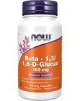 NOW Supplements, Beta 1,3/1,6- D-Glucan 100 mg with Maitake Mushrooms, 90 Veg Capsules