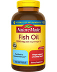 Nature Made Fish Oil Supplements 1000 mg Softgels, Omega 3 for Healthy Heart Support, 250 Softgels, 125 Day Supply