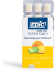 Epic Xylitol Chewing Gum  Sugar Free  Aspartame Free Chewing Gum Sweetened wXylitol for Dry Mouth  Gum Health Fresh Fruit 12Piece Pack 12 Packs