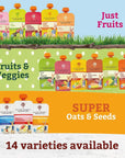 Peter Rabbit Organics SUPER Oats & Seeds, Apple & Blueberry, 4 oz Pouches, (Pack of 10)