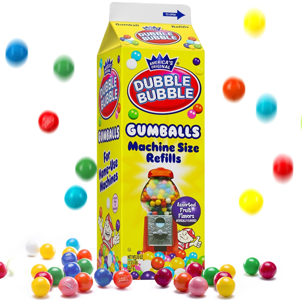 PlayO Gumballs for Gumball Machine  Refill Bubble Gum 20Ounce  Carton of Double Bubble Assorted Gum Ball Candies Kosher