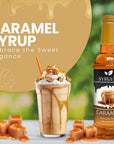 Syruvia 4 Pack Caramel Syrup for Coffee  Rich Caramel Coffee Syrup Flavor 254 fl oz Kosher Gluten Free Ideal for CaramelInfused Coffee  Drinks Desserts and More No Coloring