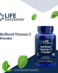 Life Extension Buffered Vitamin C Powder - Ascorbic Acid Vitamin C, Calcium, Magnesium, and Mineral Supplements for Sensitive Stomachs - Gluten-Free, Non-GMO, Vegetarian - 454g ( 84Servings )