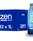 ZenWTR UltraPure Vapor Distilled Water 1 Liter Pack of 12 Bottled Water 95 pH Alkaline Water with Electrolytes for a Crisp Refreshing Taste