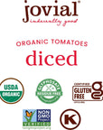 Jovial Diced Tomatoes  Organic Tomatoes NonGMO USDA Certified Organic No Additives BPAFree No Added Sugar No Salt Added Recyclable Glass Made in Italy  183 Oz 6 Pack