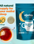 Aprika Life Sleep Tea with Sleep Guide  100 Natural Herbal Blend Created by Herbalists with 12 Herbs for Relaxation and Stress Relief  60 Tea Bags for Restful Sleep