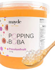 Mayde Popping Boba Pearls for Drinks Desserts  Breakfast Bowls Passion Fruit Flavor 7 Pounds