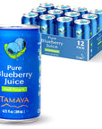 Tamaya Blueberry Juice  Pure Blueberries Fresh Pressed With No Sugar Added  Delicious Refreshing Juice  No Gluten Vegan Friendly  No Water Mix Not From Concentrate 675 Fl Oz Mini Cans Pack of 12 Chile