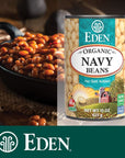 Eden Organic Navy BeansWhite Beans 15 oz Can 12Pack No Salt NonGMO Gluten Free Vegan Kosher US Grown Heat and Serve Macrobiotic Boston Bean