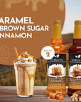 Syruvia Coffee Syrup Variety Pack  Caramel  Brown Sugar Cinnamon GlutenFree Kosher 254 fl oz Bottles  Enhance Your Coffee Experience with Premium Flavoring Syrups