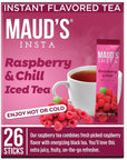 Mauds Instant Raspberry Tea Insta Raspberry  Chill 26ct Solar Energy Produced Single Serve Raspberry Flavored Tea Instant Travel Stick Packs Instantly Hot or Iced Tea 100 California Tea Blend