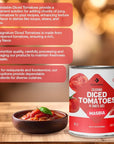 Dependable Foods Diced Tomatoes  6375 Lbs 102 oz California Crushed Tomatoes in Tomato Juice  Bulk Can  GlutenFree AllergenFree Kosher