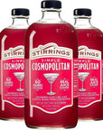 Stirrings 3 Pack Cosmopolitan Cocktail Mix 750ml Bottles  Real Juice No Preservatives  90 Calories  Drink Mixer